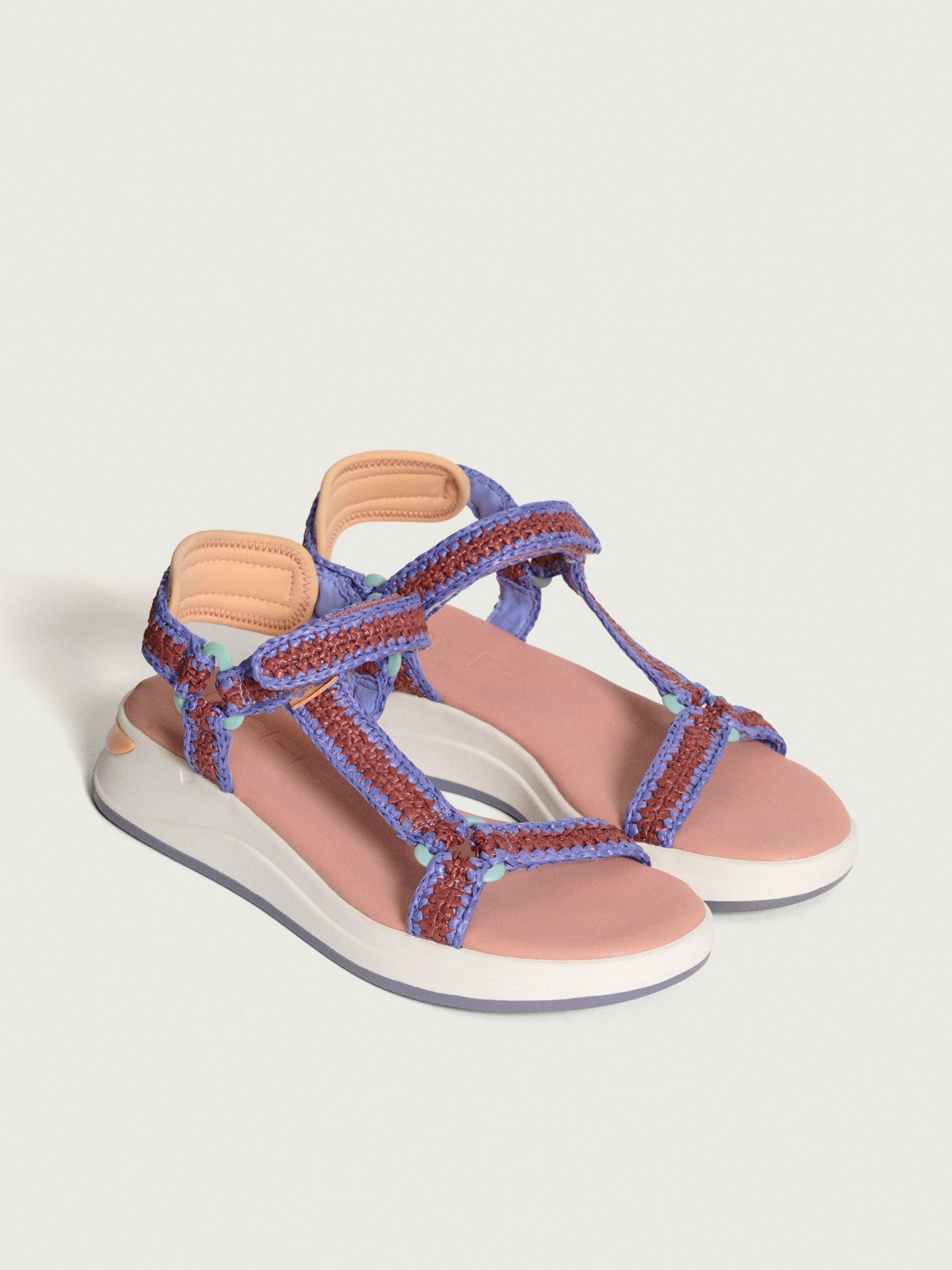 SANDALIA ISLAND RAFIA LILA