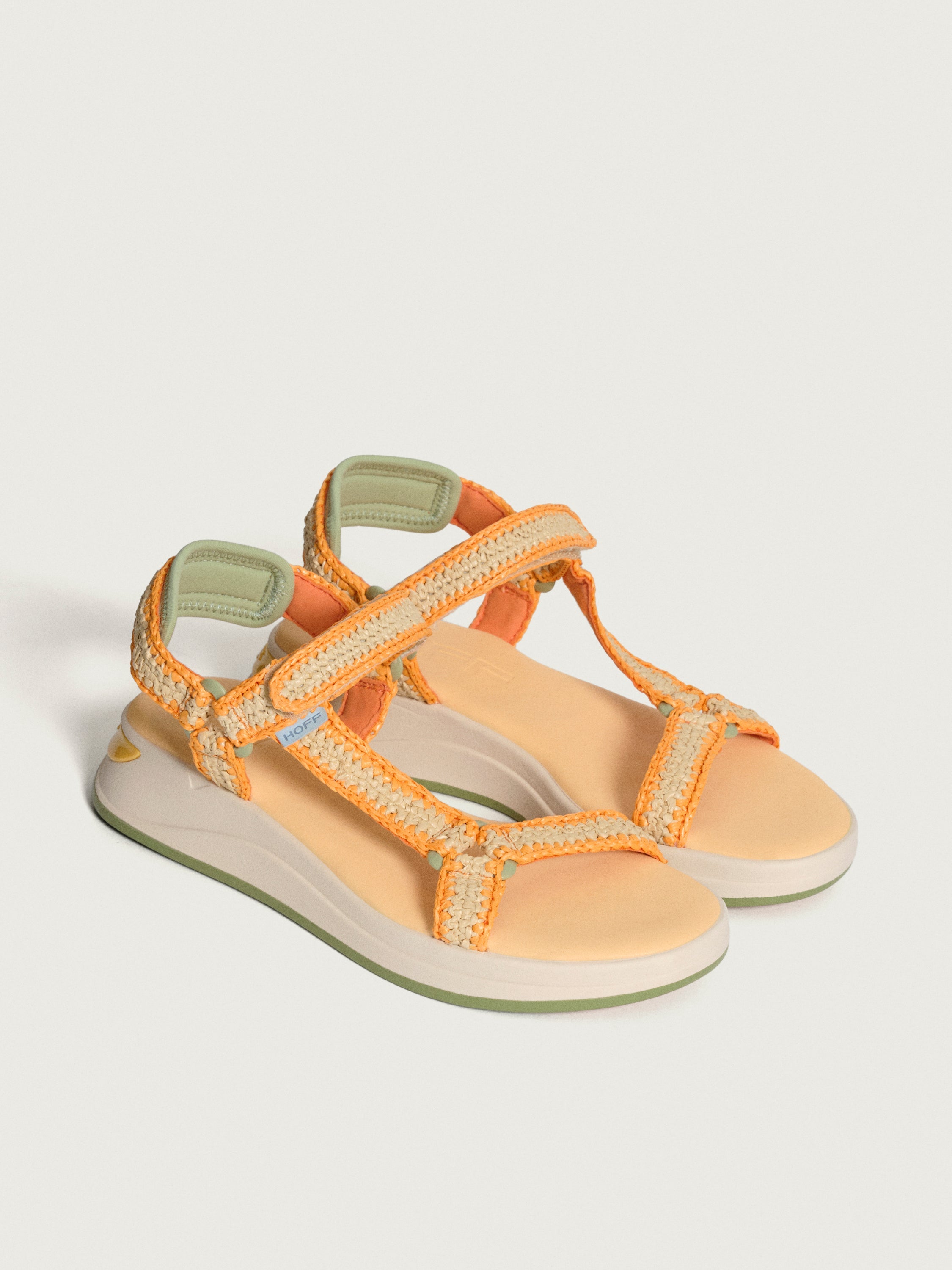 SANDALIA ISLAND RAFIA NARANJA