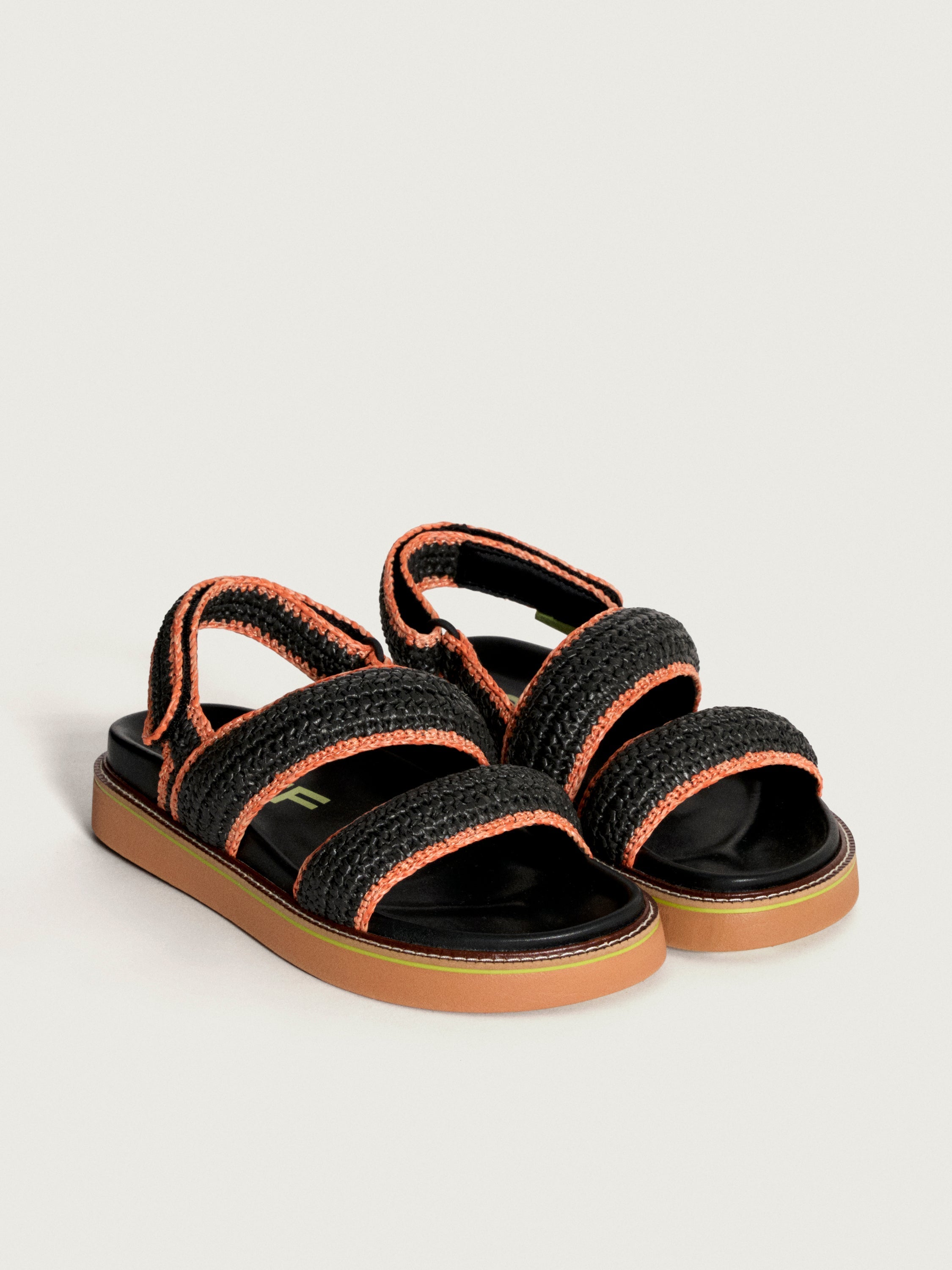 SANDALIA ROAD RAFIA NEGRO